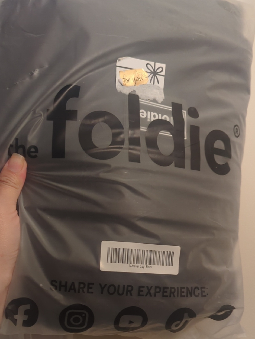 the foldie Black Packaged Travel Bag